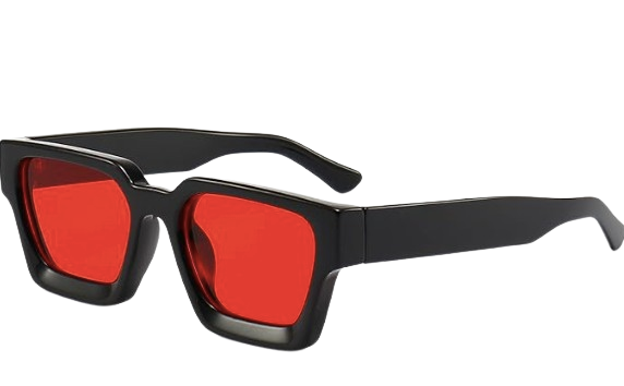 Red Frame Square Eye Sunnies