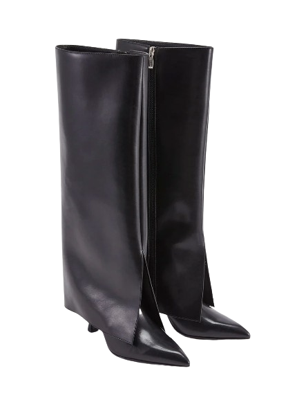 Faux Leather Knee Boots