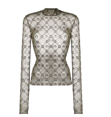 Marine Serre Patterned long-sleeve Top