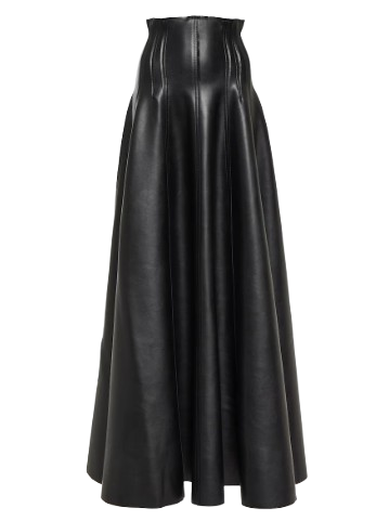 Grace flared faux leather maxi skirt